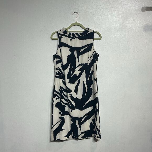 Ann Taylor White Floral Silk Mini Shift Dress Sz 4 - Picture 1 of 10